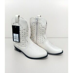 Art Class-Girls white studded pointed toe Jovi cowboy boots Size 13